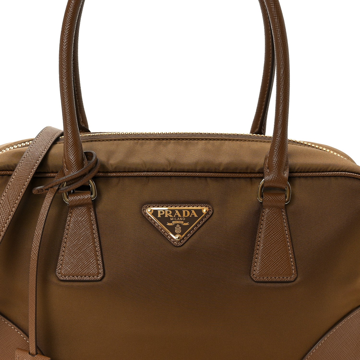 Prada Re-Nylon Saffiano Medium Re-Edition 1978 Two Handle Bag Sughero 8 of 10