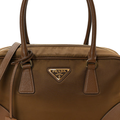 Prada Re-Nylon Saffiano Medium Re-Edition 1978 Two Handle Bag Sughero 8 of 10