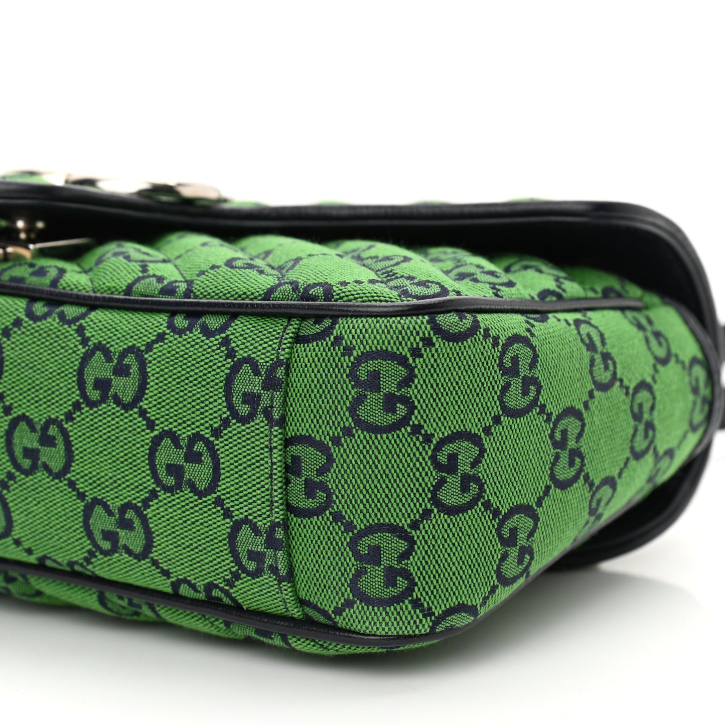 Monogram Multicolor Matelasse Diagonal Small GG Marmont Shoulder Bag Green Blue