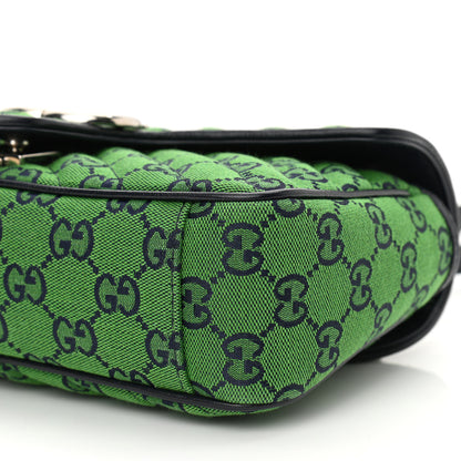 Gucci Monogram Multicolor Matelasse Diagonal Small GG Marmont Shoulder Bag Green Blue 10 of 10