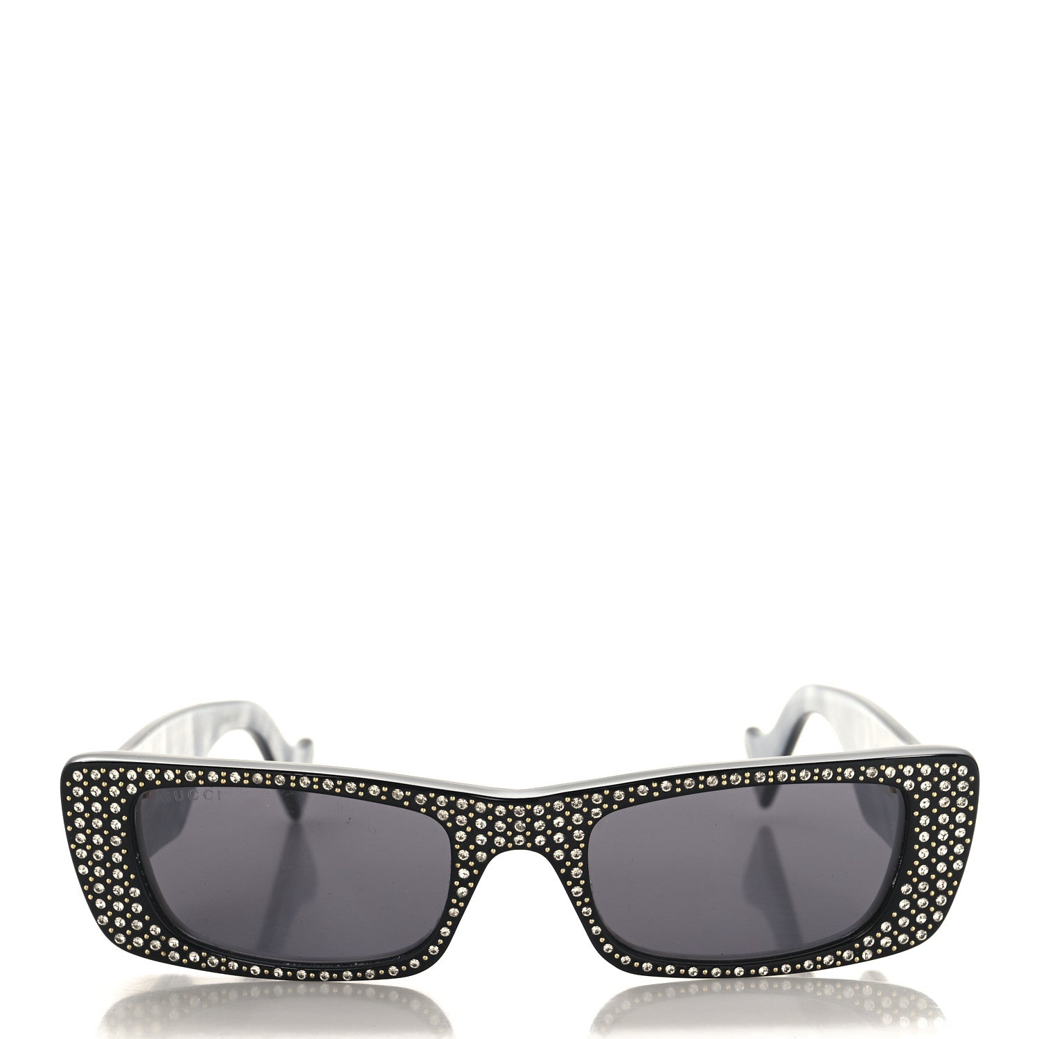 Gucci Acetate Rectangular Crystal Sunglasses GG0516S Black 2 of 7