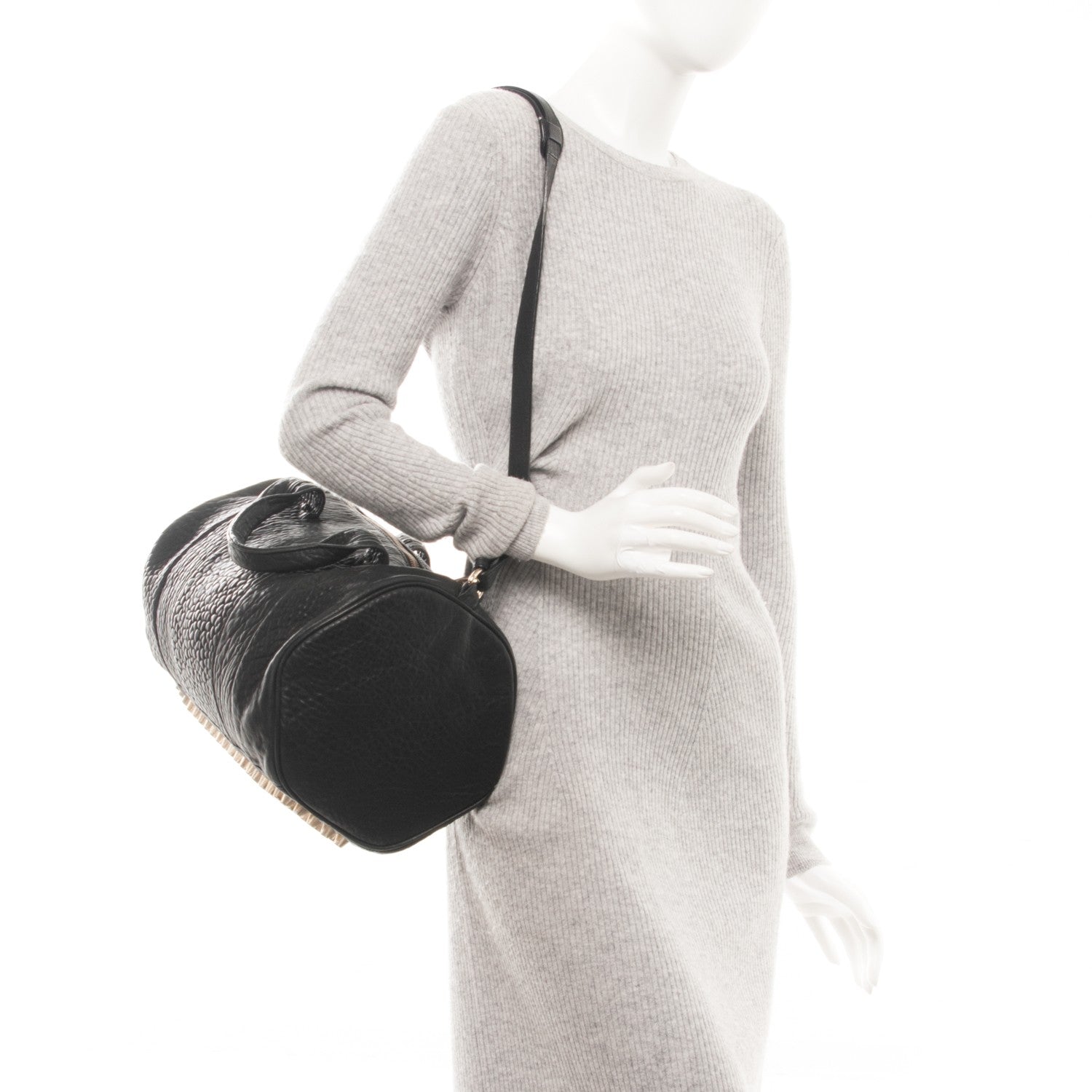 Alexander Wang Pebbled Lambskin Rocco Black Pale Gold Hardware 2 of 7