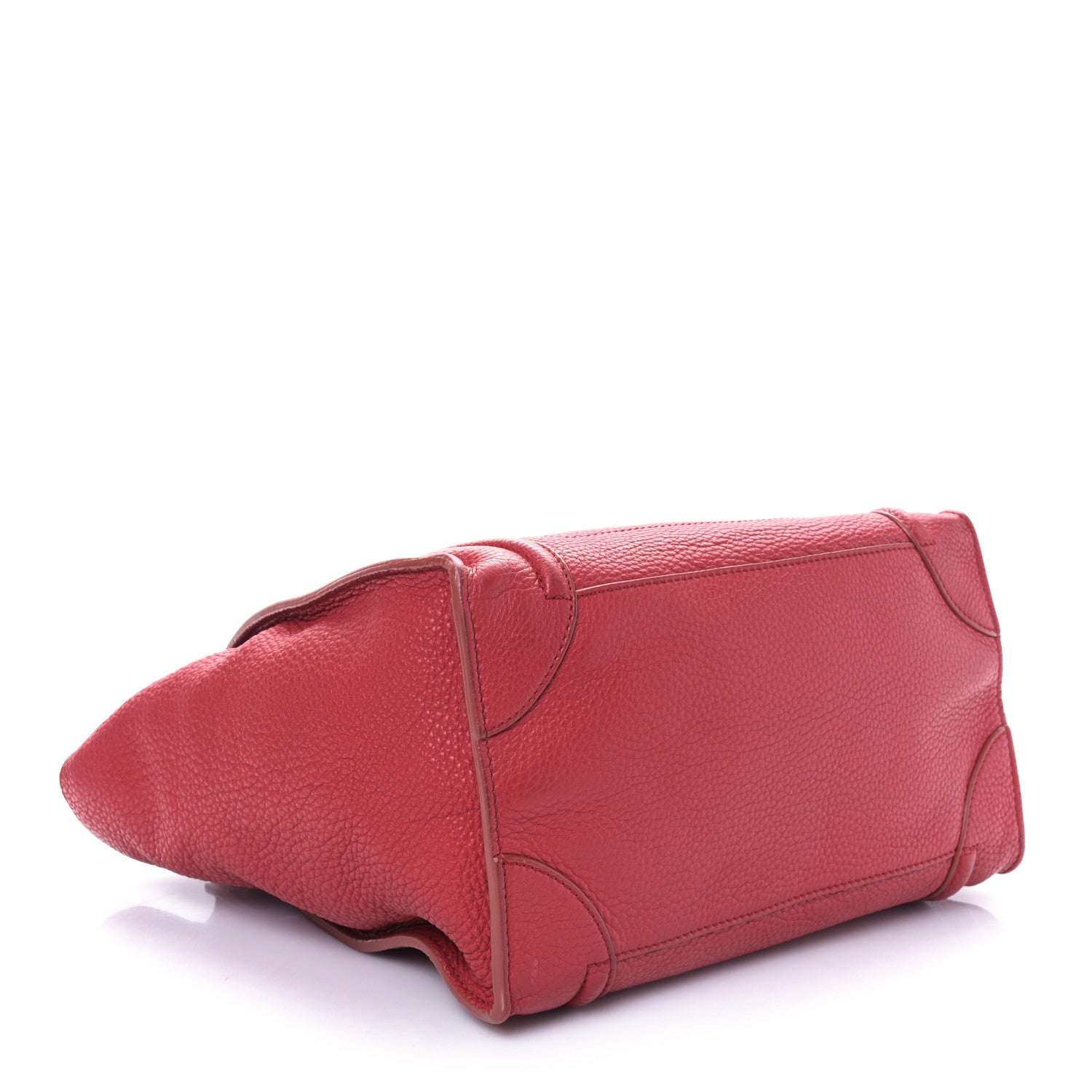 Celine Drummed Calfskin Mini Luggage Red 4 of 8