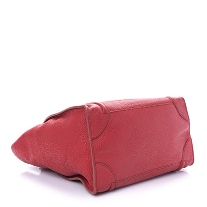 Celine Drummed Calfskin Mini Luggage Red 4 of 8