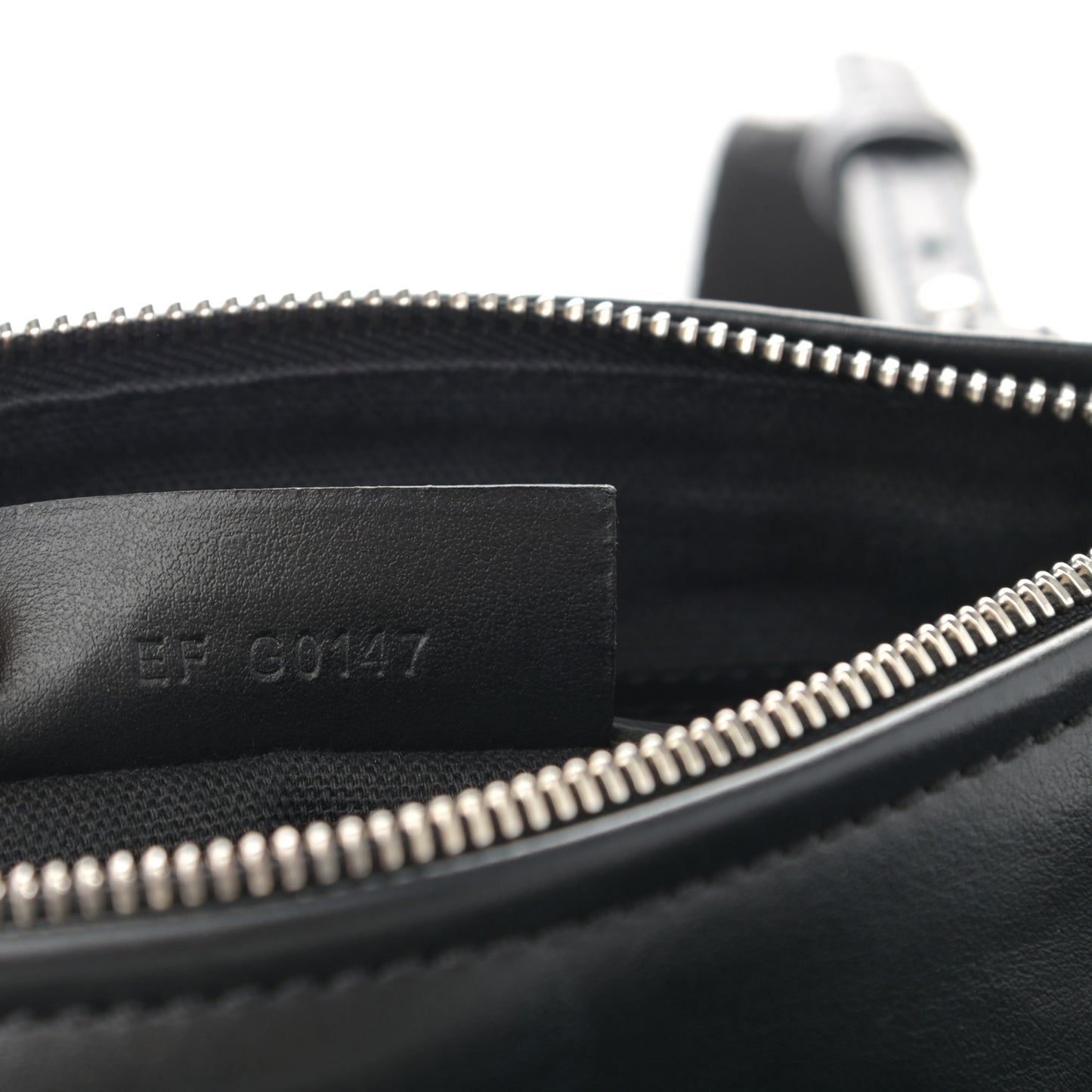 Calfskin Mini Pandora Logo Strap Black