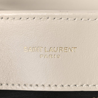 Saint Laurent Calfskin Y Quilted Monogram Small Loulou Chain Satchel Blanc Vintage 5 of 9