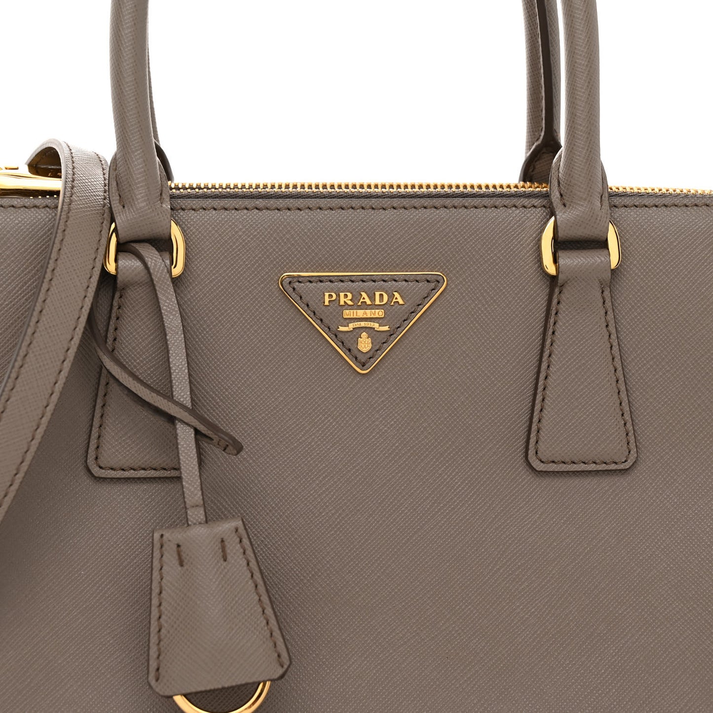 Saffiano Small Galleria Double Zip Tote Argilla