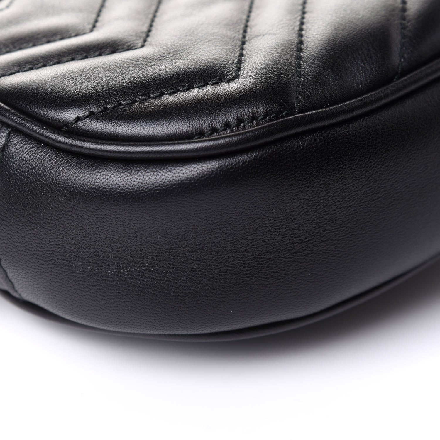 Gucci Calfskin Matelasse GG Marmont Belt Bag 85 34 Black 12 of 14