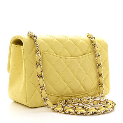 Chanel Lambskin Quilted Mini Rectangular Flap Light Yellow 3 of 11