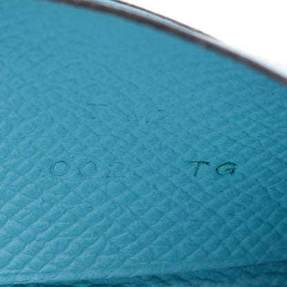 Hermes Epsom Calvi Card Case Bleu Atoll 7 of 10