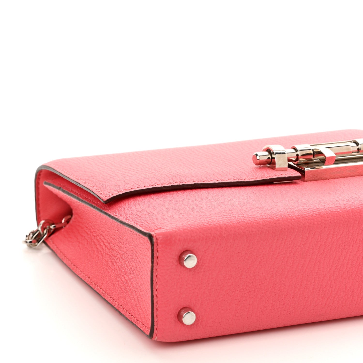Hermes Chevre Mysore Mini Verrou Chaine Bag Rose Lipstick 9 of 10