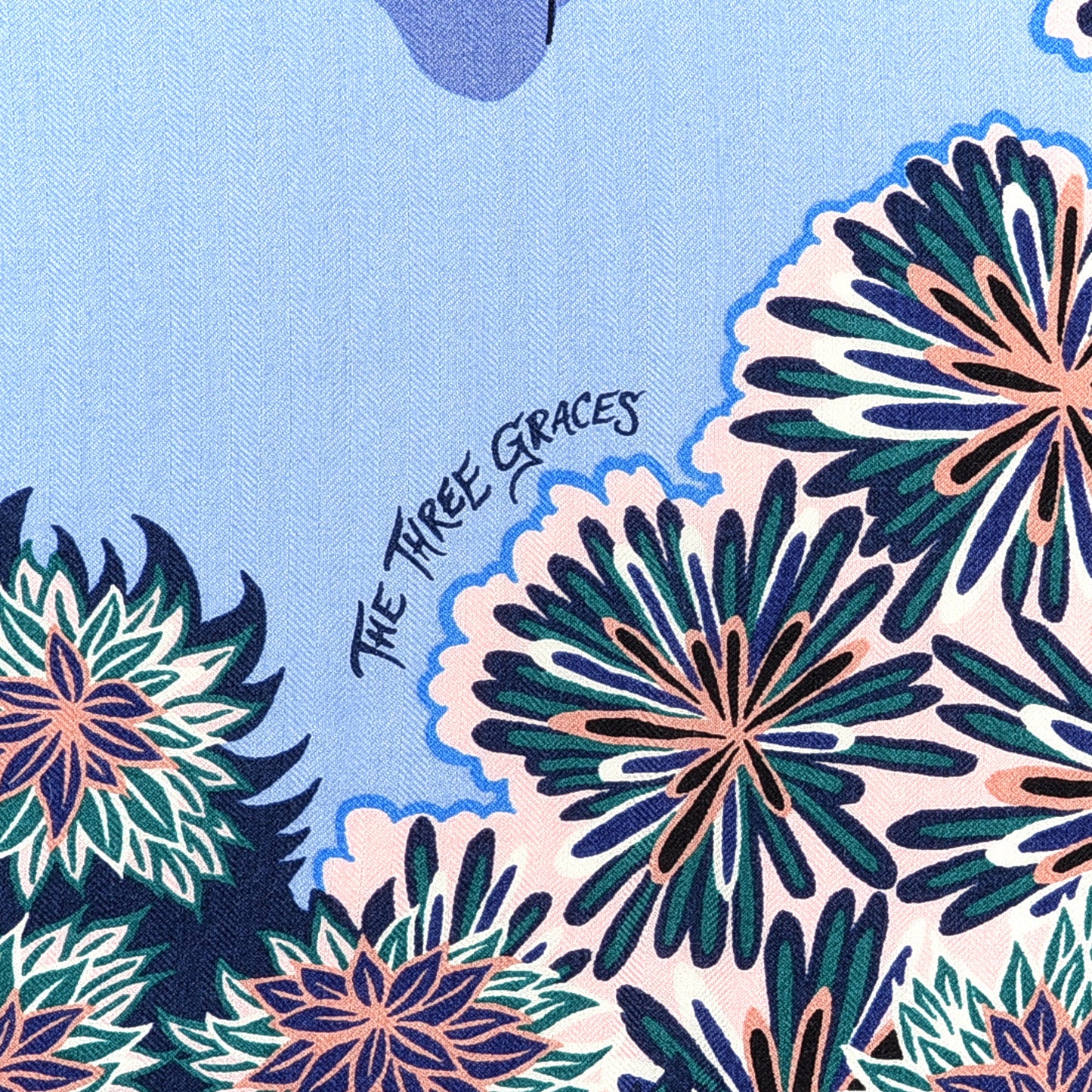 Cashmere Silk The Three Graces Shawl 140 Lavender Indigo Vert