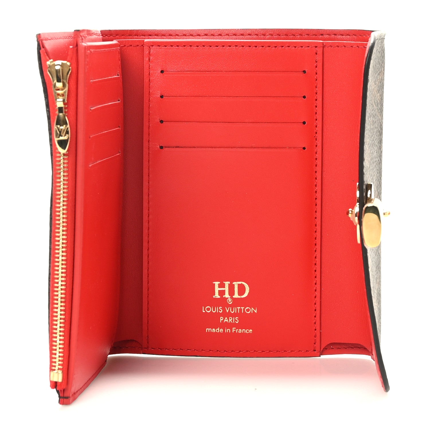 Louis Vuitton Monogram Flower Lock Compact Wallet Coquelicot 5 of 7