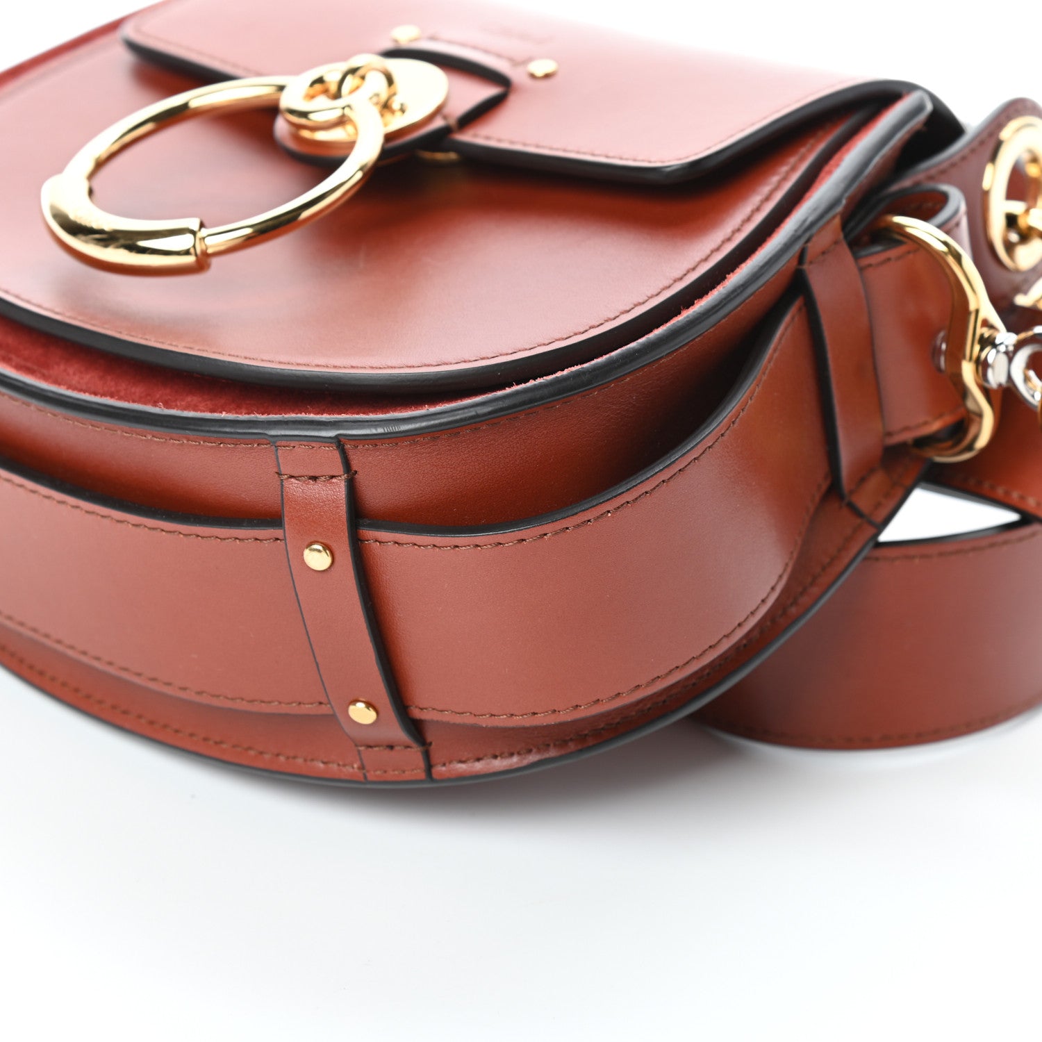 Chloe Calfskin Small Tess Bag Sepia Brown 8 of 8