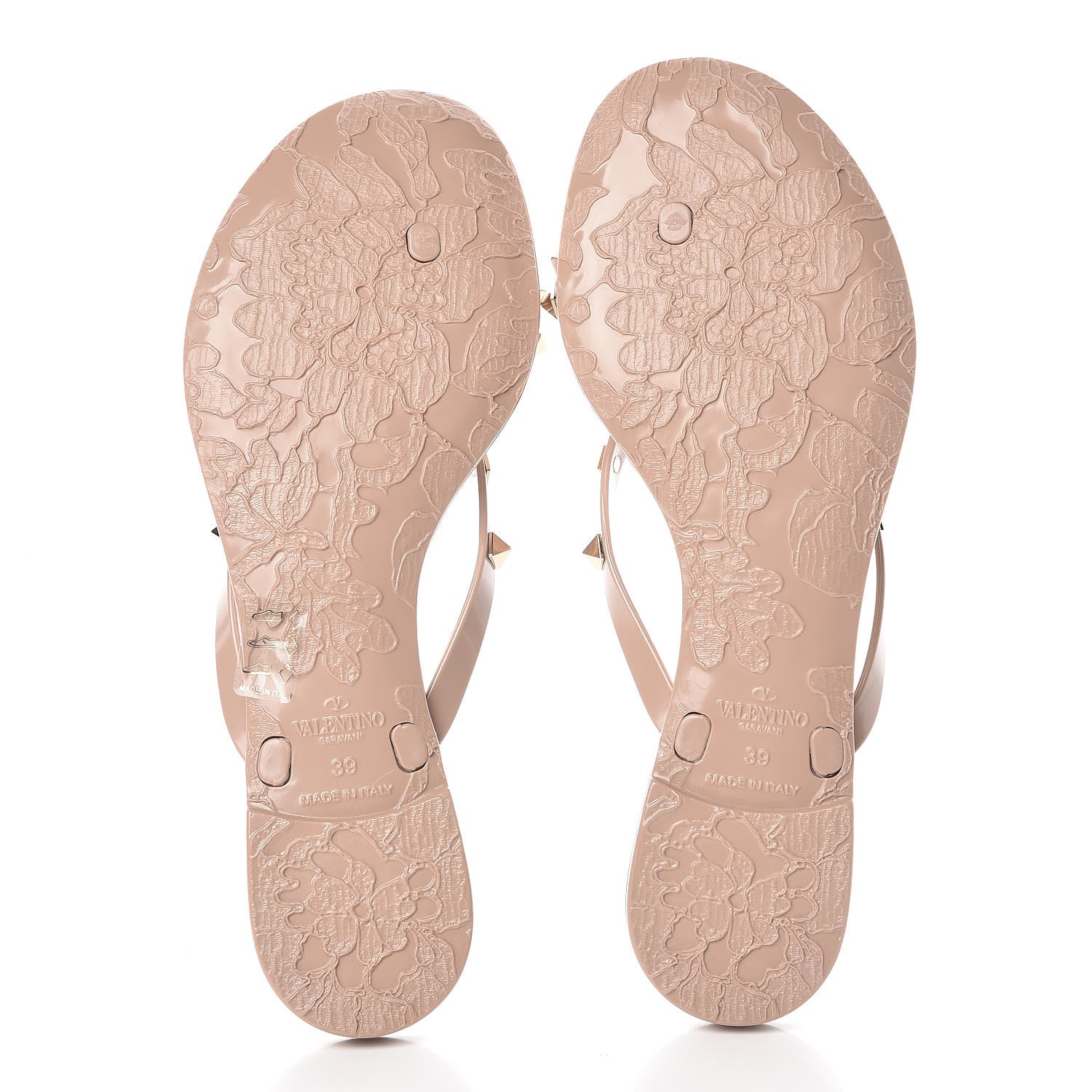 Valentino Garavani PVC Jelly Rockstud Bow Thong Sandals 39 Poudre 5 of 8