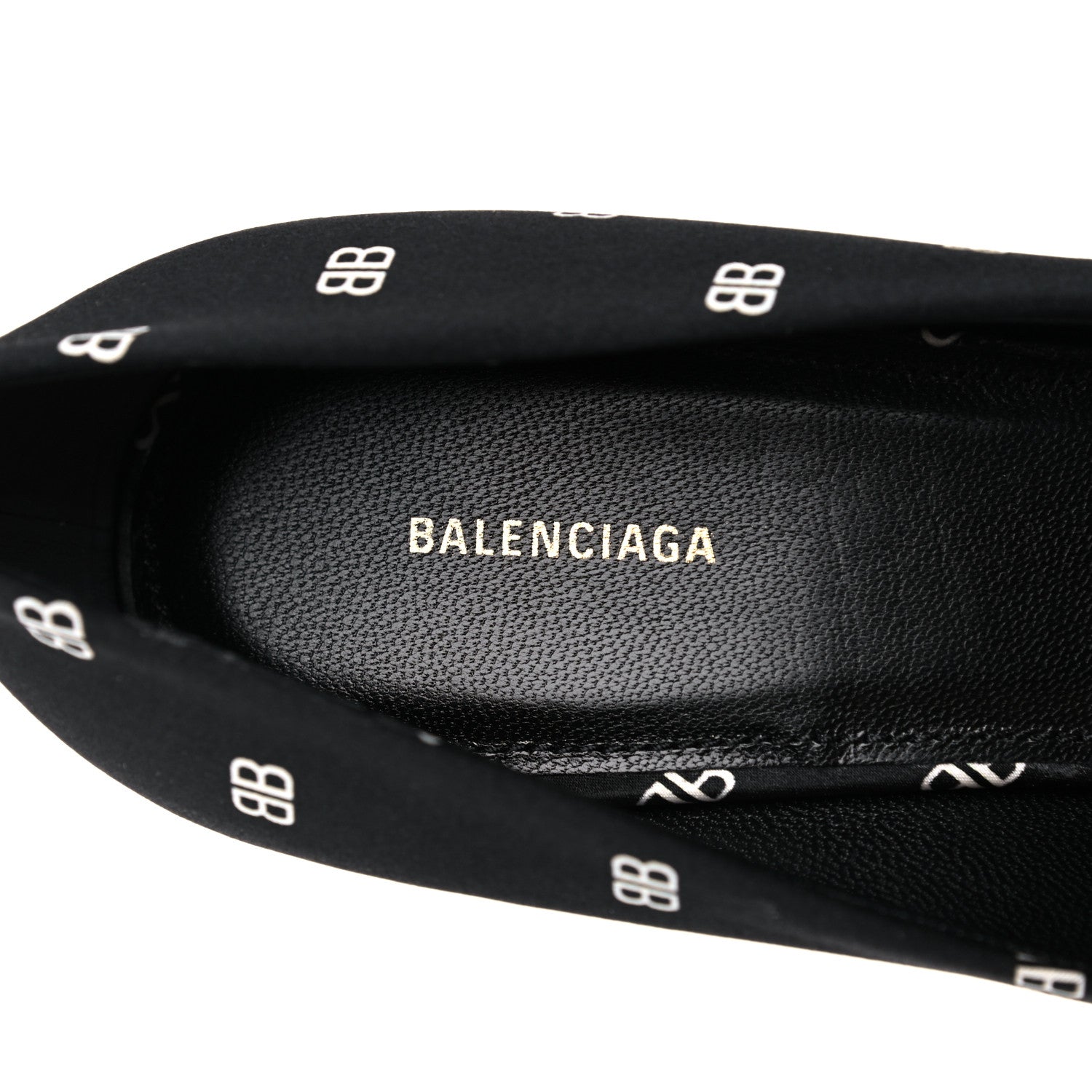Balenciaga Crepe Satin BB Allover Logo Knife 80mm Pumps 38.5 Black 7 of 9
