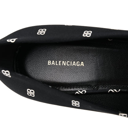 Balenciaga Crepe Satin BB Allover Logo Knife 80mm Pumps 38.5 Black 7 of 9
