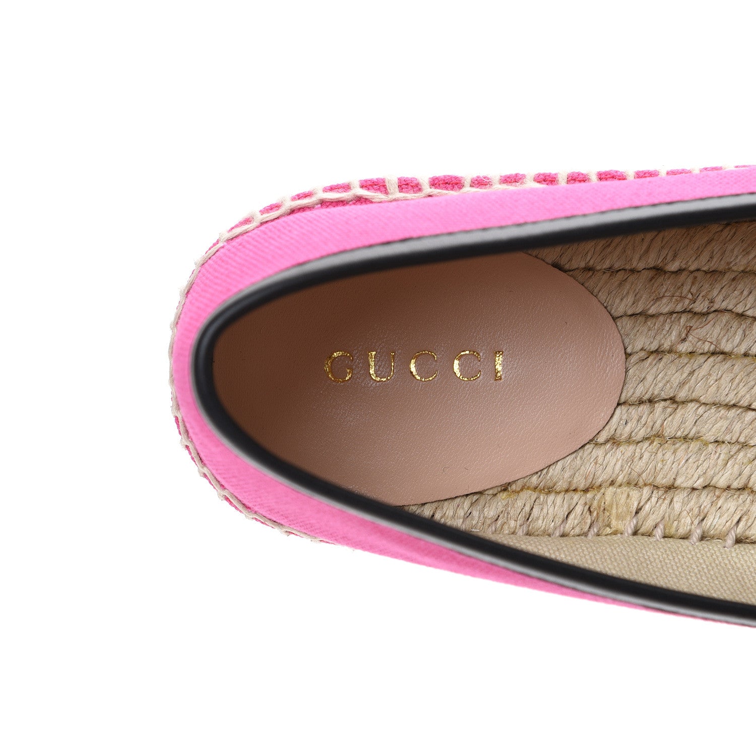 Gucci Canvas Logo Espadrilles 36 Cyclamen Rose Black 7 of 8