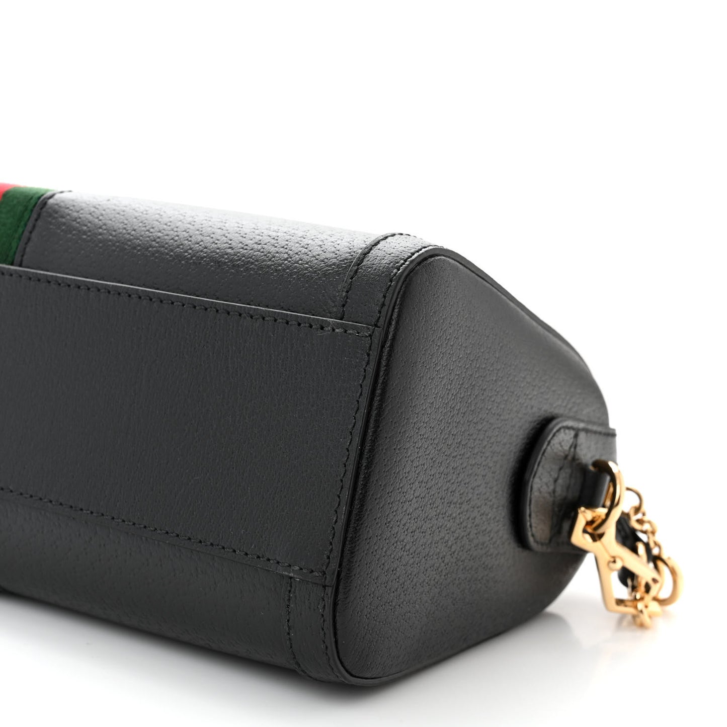 Textured Dollar Calfskin Web Medium Ophidia Boston Black