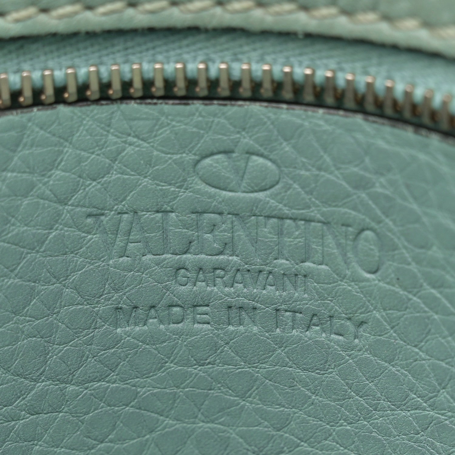 Valentino Garavani Pebbled Calfskin Rockstud Camera Crossbody Bag Green 6 of 11