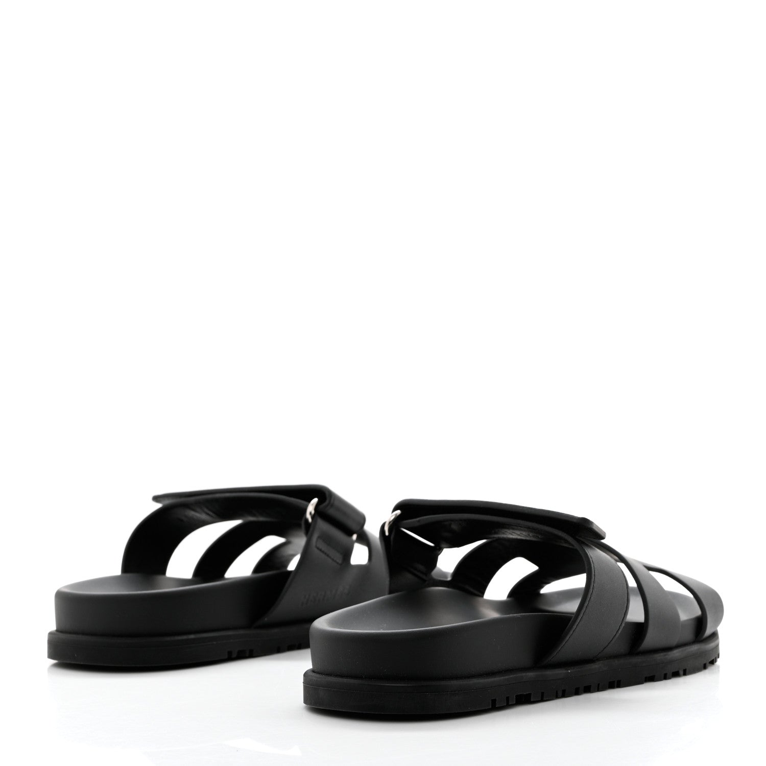 Hermes Calfskin Womens Chypre Sandals 36.5 Black 4 of 9