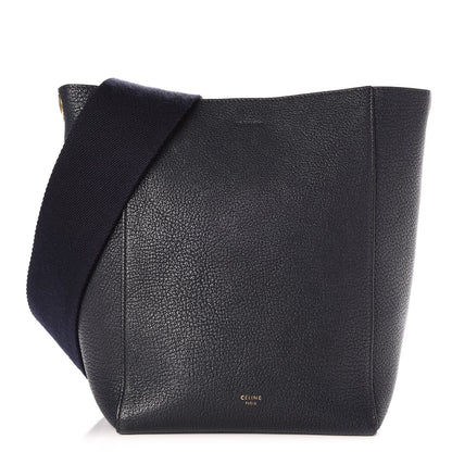 Celine Soft Grained Calfskin Small Sangle Bucket Bag Navy 1 of 11