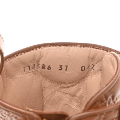 Gucci Cordovan Lux Nappa GG Matelasse Lace Up 60mm Combat Boots 37 Dark Hazel Brown 8 of 12