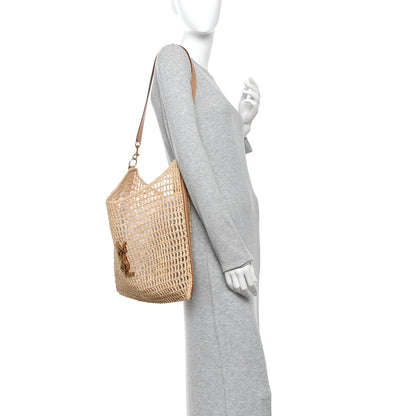 Saint Laurent Raffia Calfskin Oxalis Shoulder Bag Naturale Vintage Brown 2 of 13