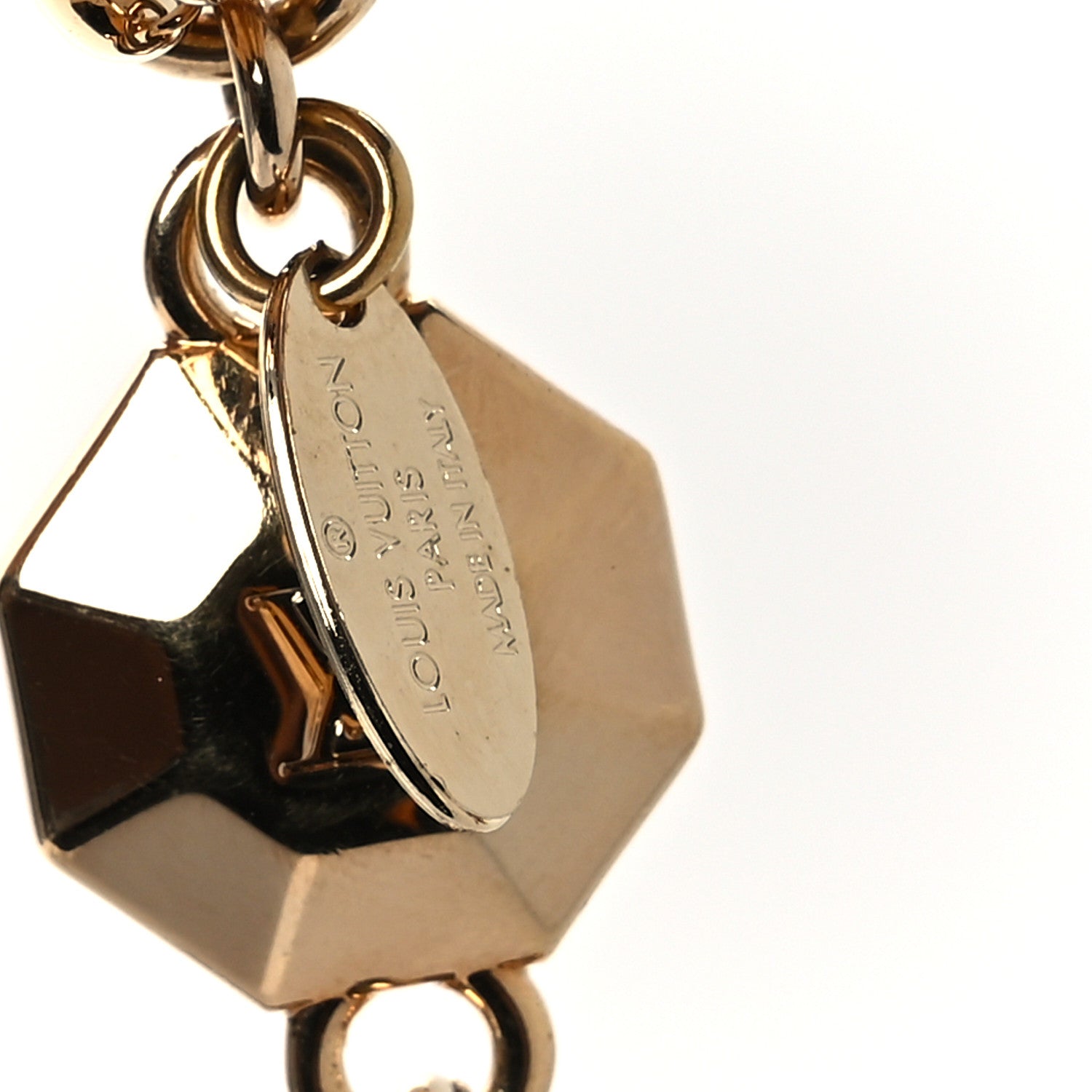 Louis Vuitton LV Facettes Bag Charm Key Holder Gold 3 of 4