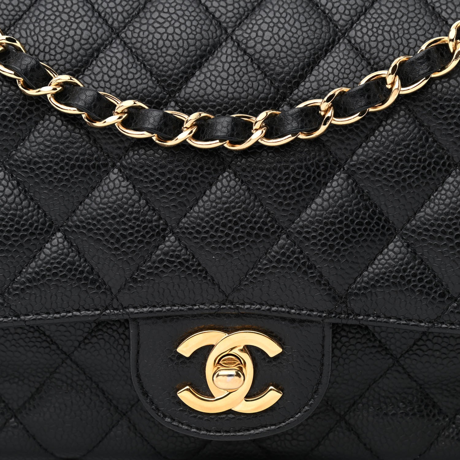 Chanel Caviar Quilted Medium Double Flap Black 8 of 12