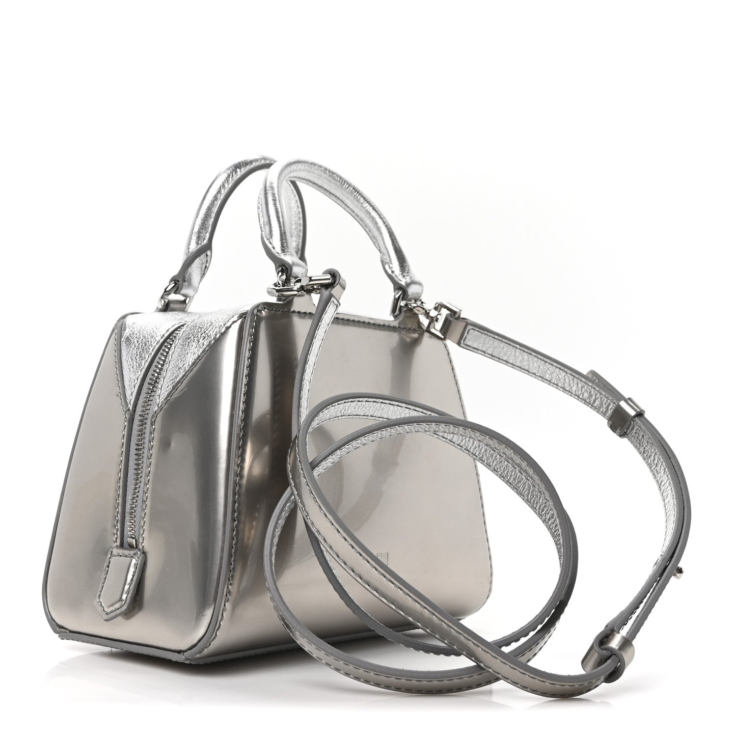 Patent Nano Antigona Cube Bag Silver