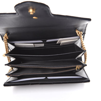 Gucci Velvet Matelasse GG Marmont Chain Wallet Black 4 of 11