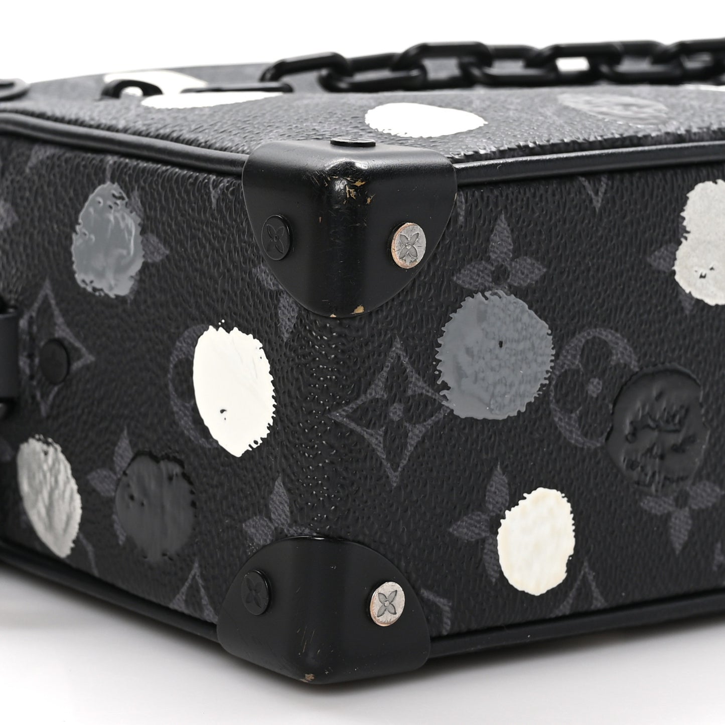LV X YK Monogram Eclipse Dots Mini Soft Trunk Black Silver