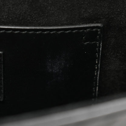 Saint Laurent Calfskin Patterned Cassandre Tassel Clutch Black 8 of 11