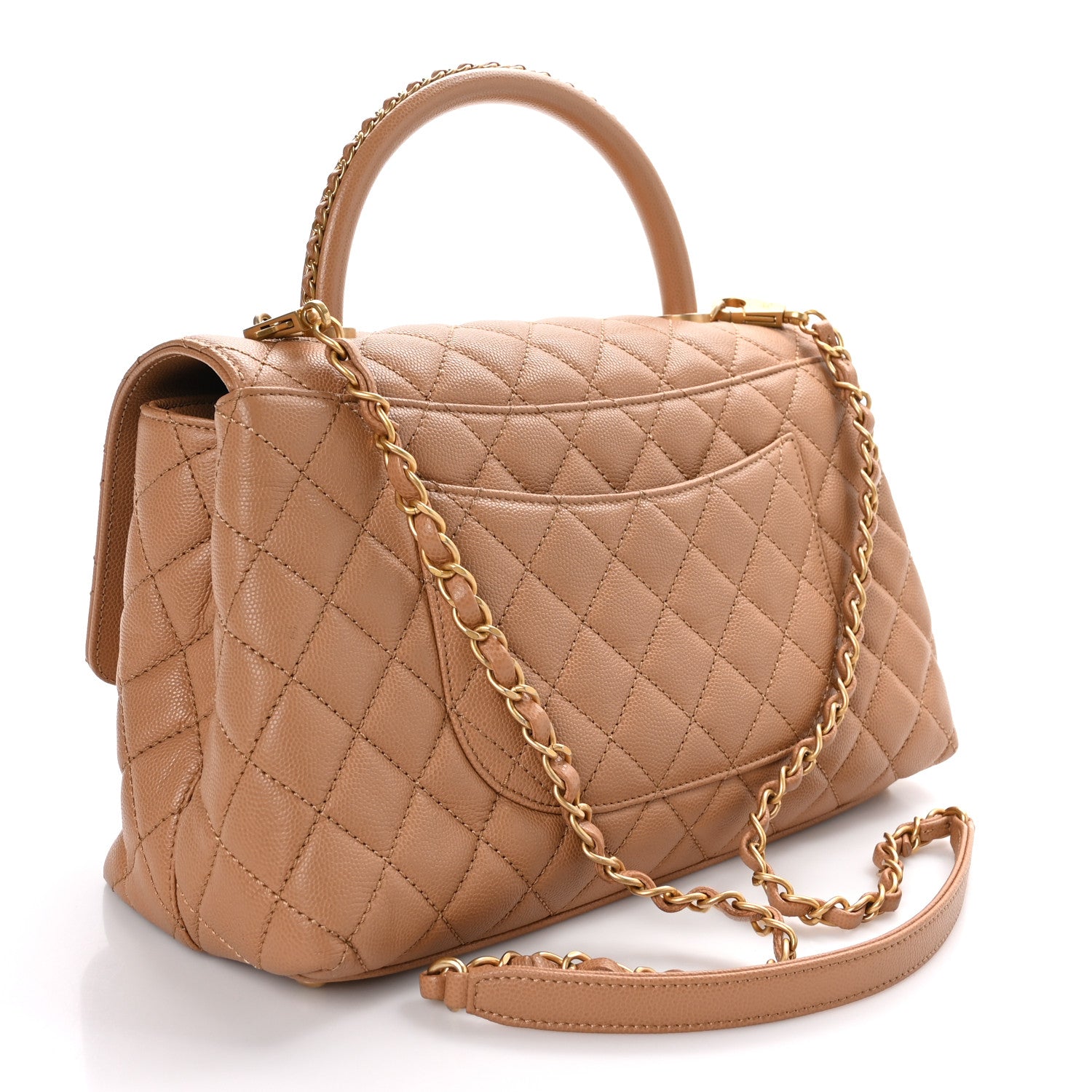 Chanel Caviar Quilted Small Coco Chain Handle Flap Brown 3 of 10