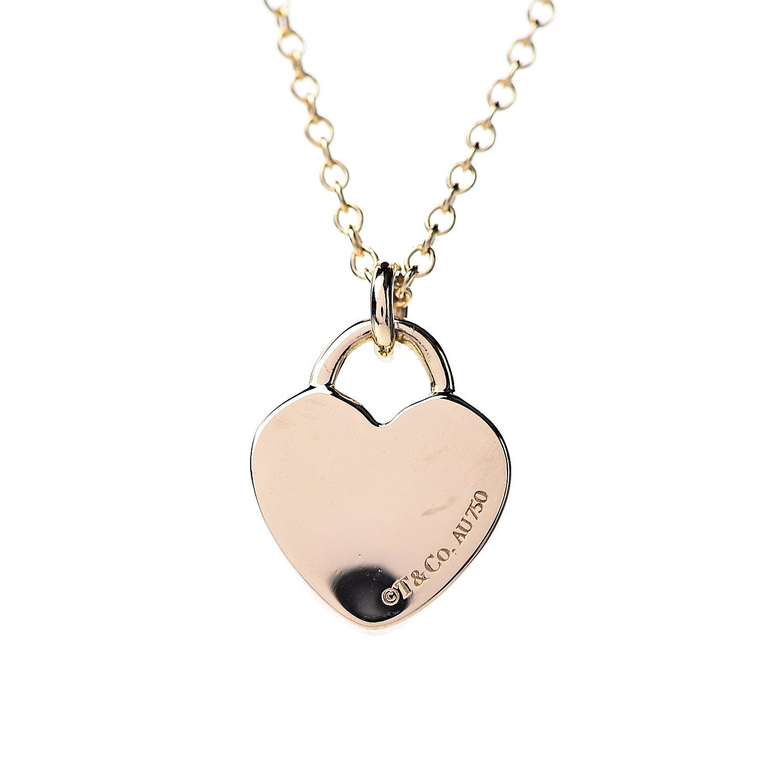 Tiffany 18K Yellow Gold Diamond Heart Locket Pendant Necklace 5 of 7
