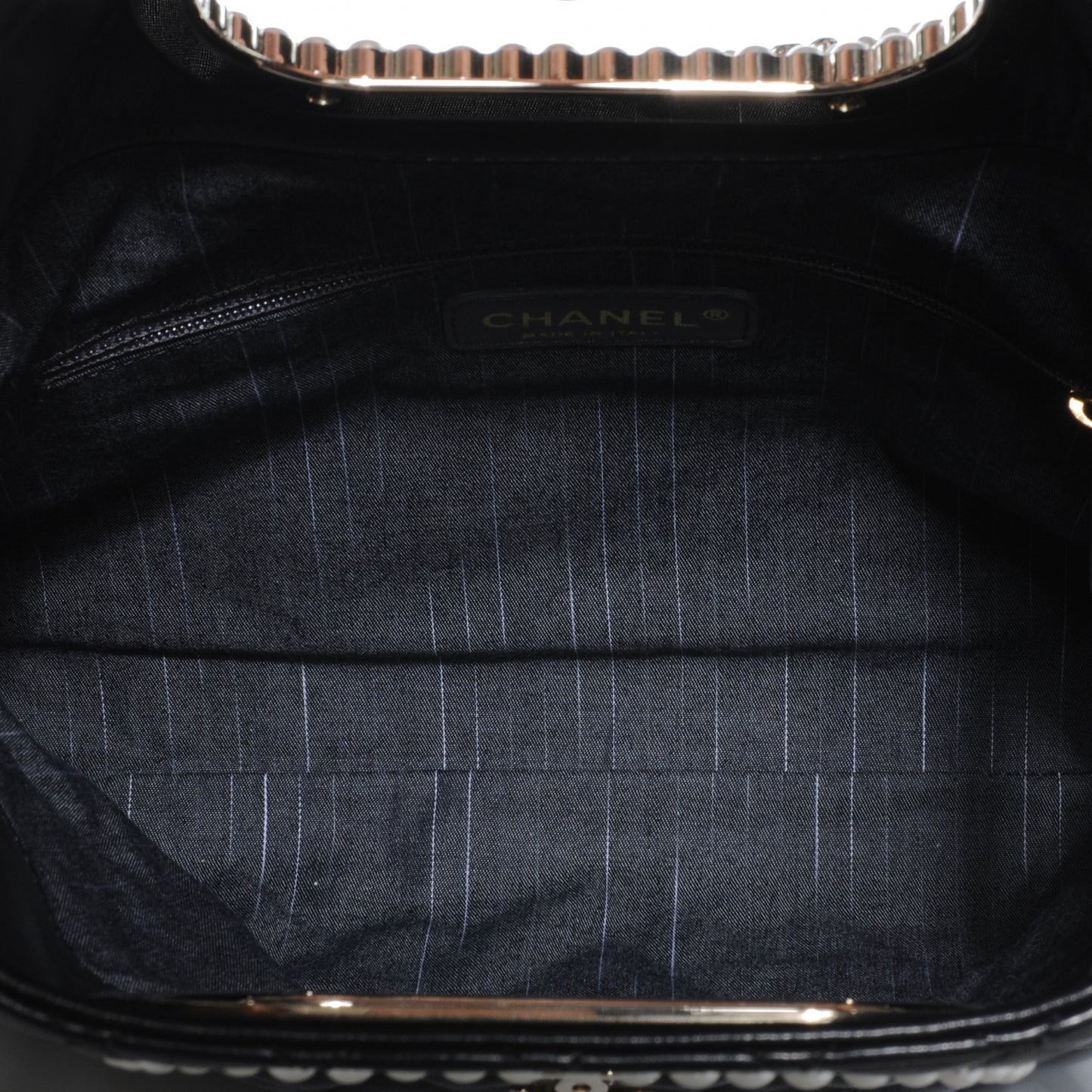 Lambskin Westminster Pearls Convertible Tote Black