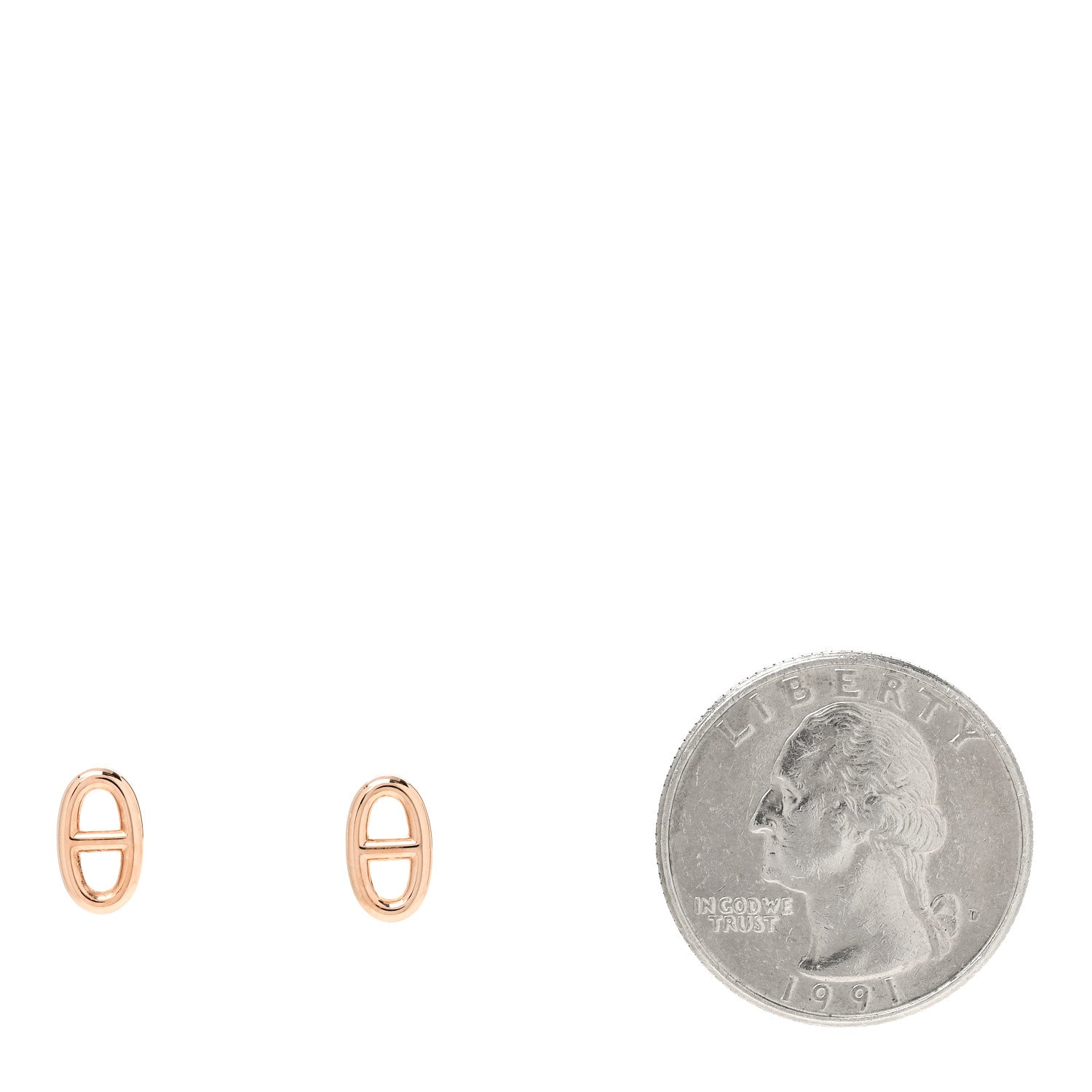 Hermes 18K Rose Gold TPM Farandole Stud Earrings 2 of 5