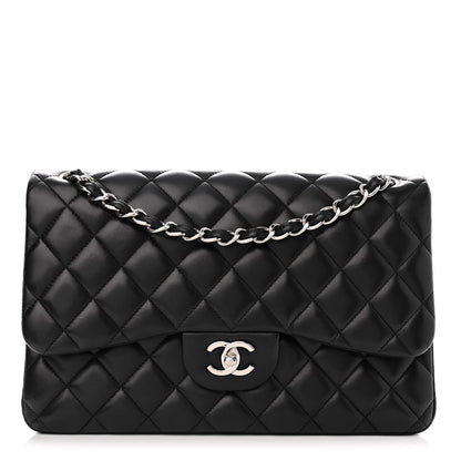 Chanel Lambskin Quilted Jumbo Double Flap Black 1 of 14