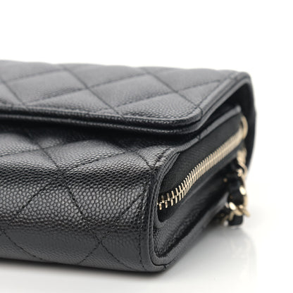 Chanel Caviar Quilted Phone Holder Wallet on Removable Chain Black 11 of 11