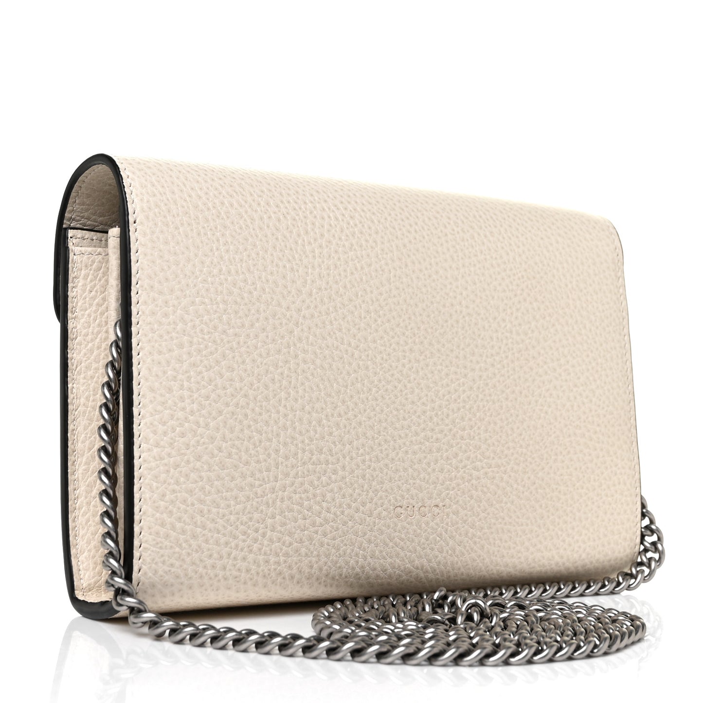 Dollar Calfskin Mini Dionysus Chain Wallet Mystic White