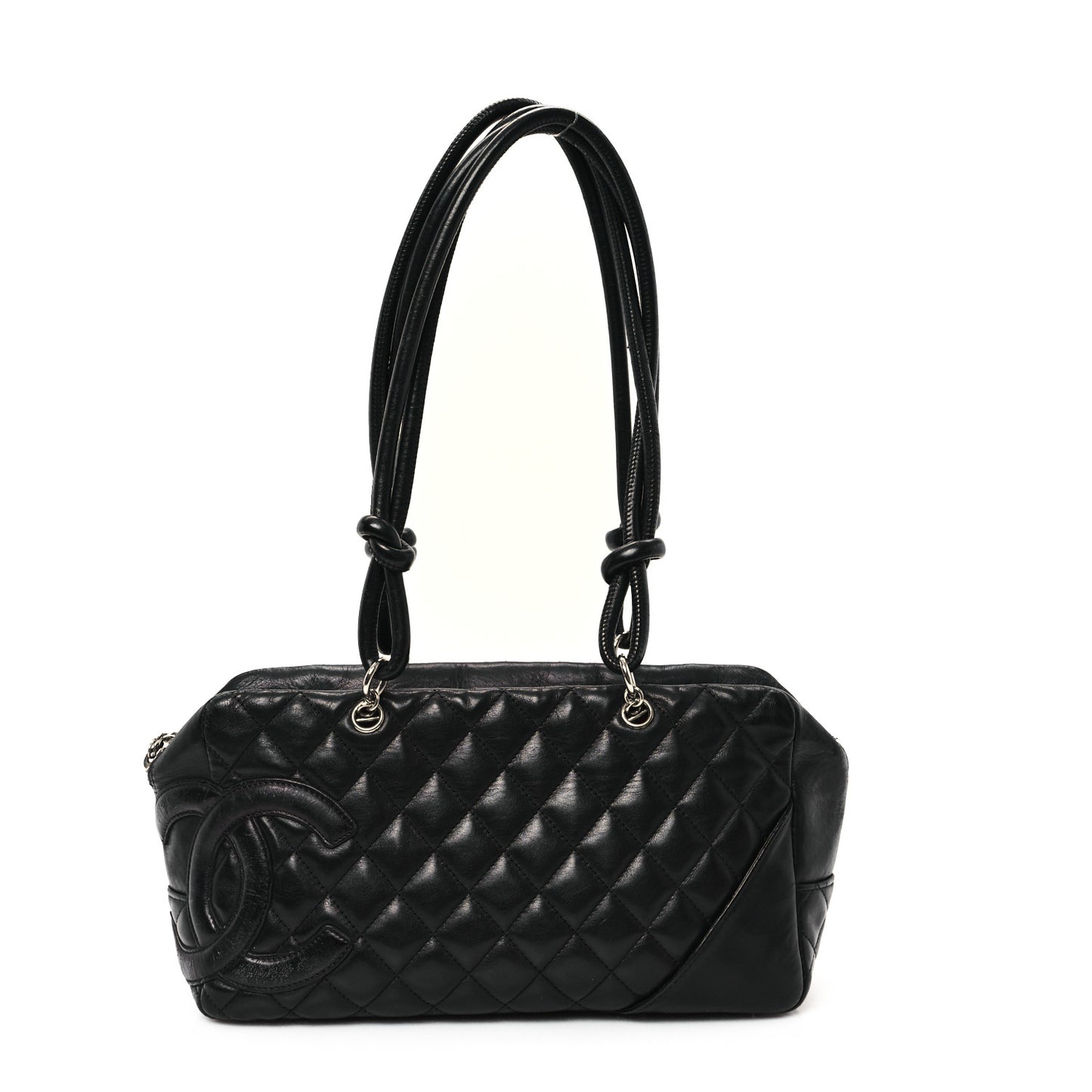 Calfskin Quilted Large Cambon Bowler Black