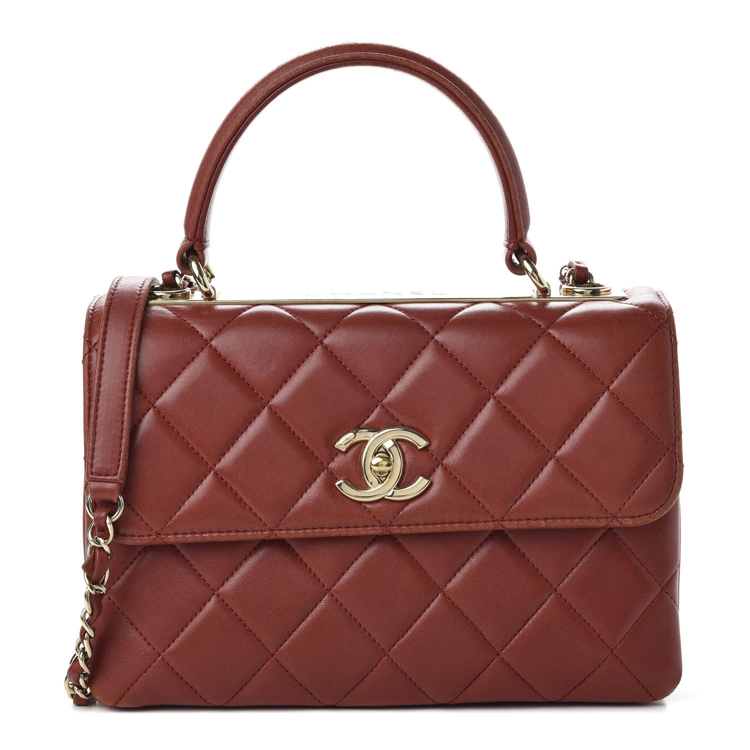 Chanel Lambskin Quilted Small Trendy CC Flap Dual Handle Bag Red 1 of 11