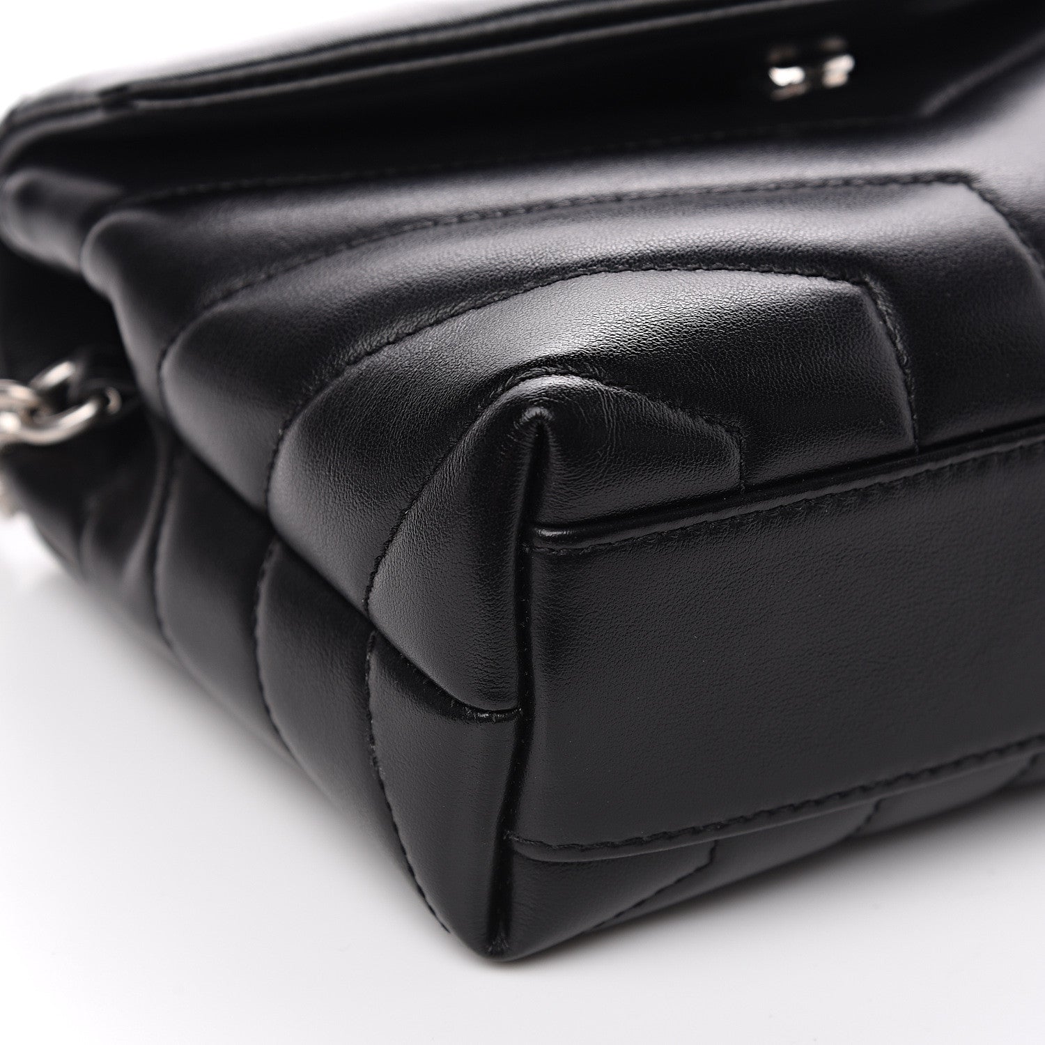 Saint Laurent Calfskin Y Quilted Monogram Toy Loulou Crossbody Bag Black 7 of 10