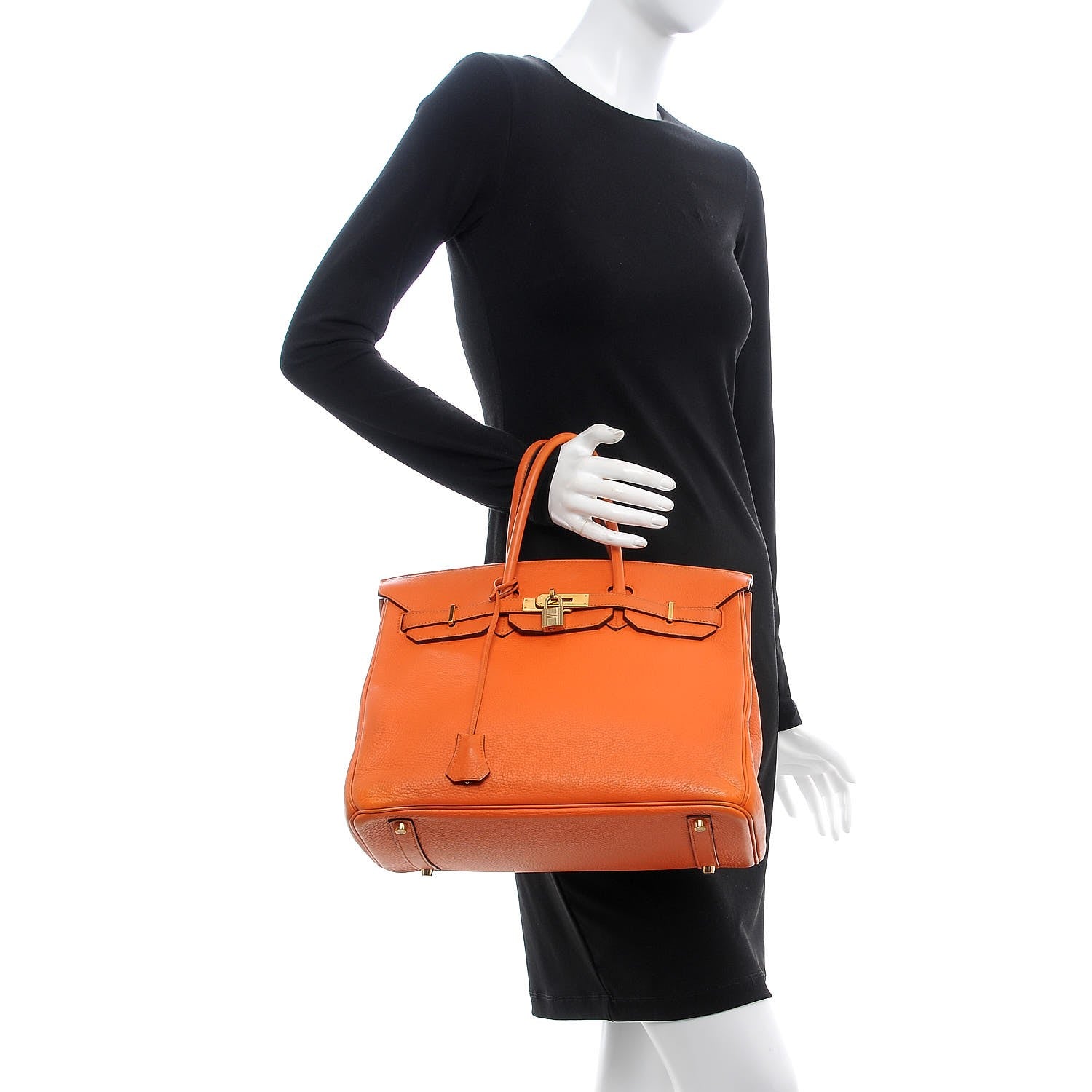 Hermes Taurillon Clemence Birkin 35 Orange 2 of 33
