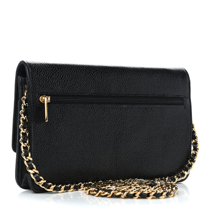 Chanel Caviar Timeless CC Wallet On Chain WOC Black 2 of 6