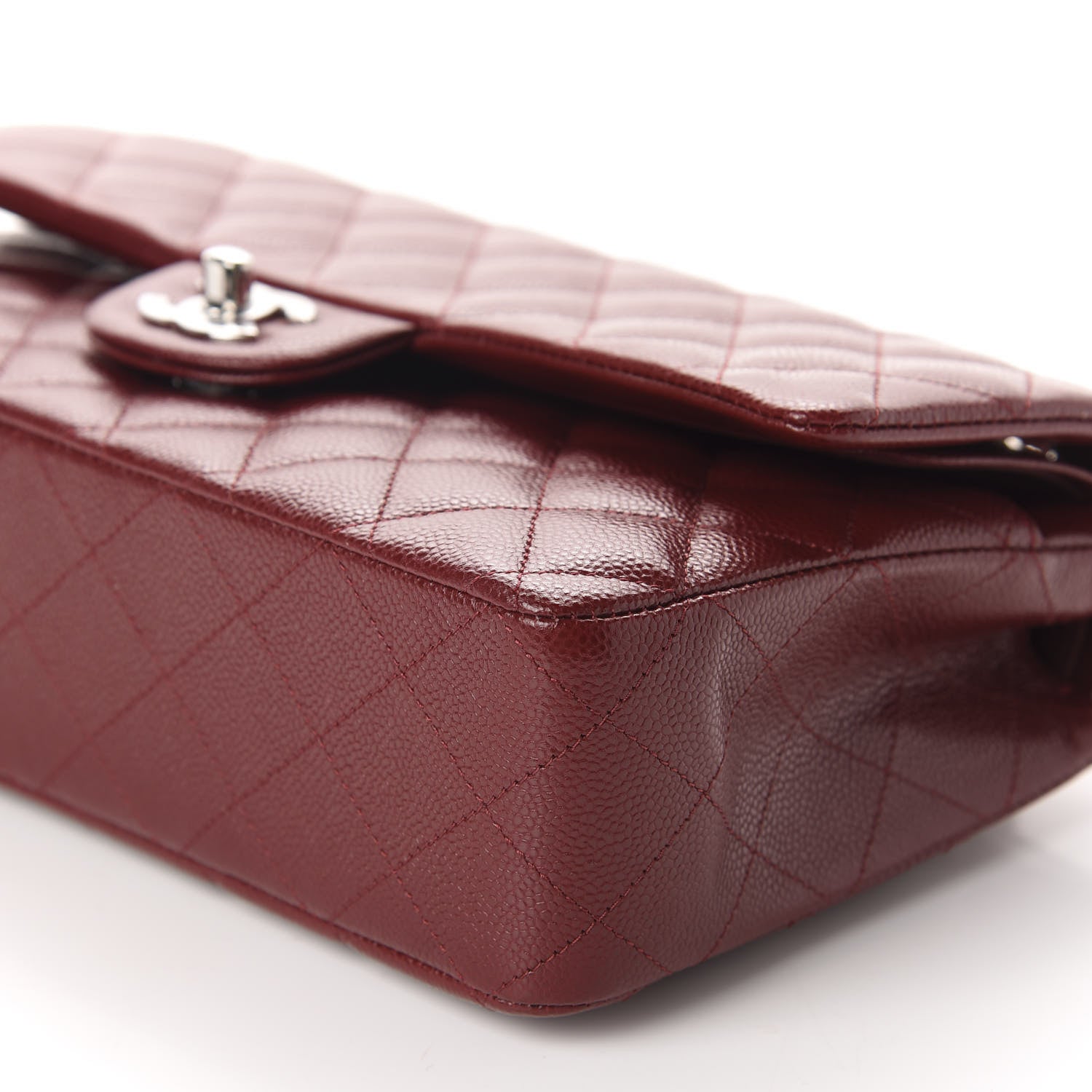 Chanel Caviar Quilted Medium Double Flap Dark Red 7 of 11