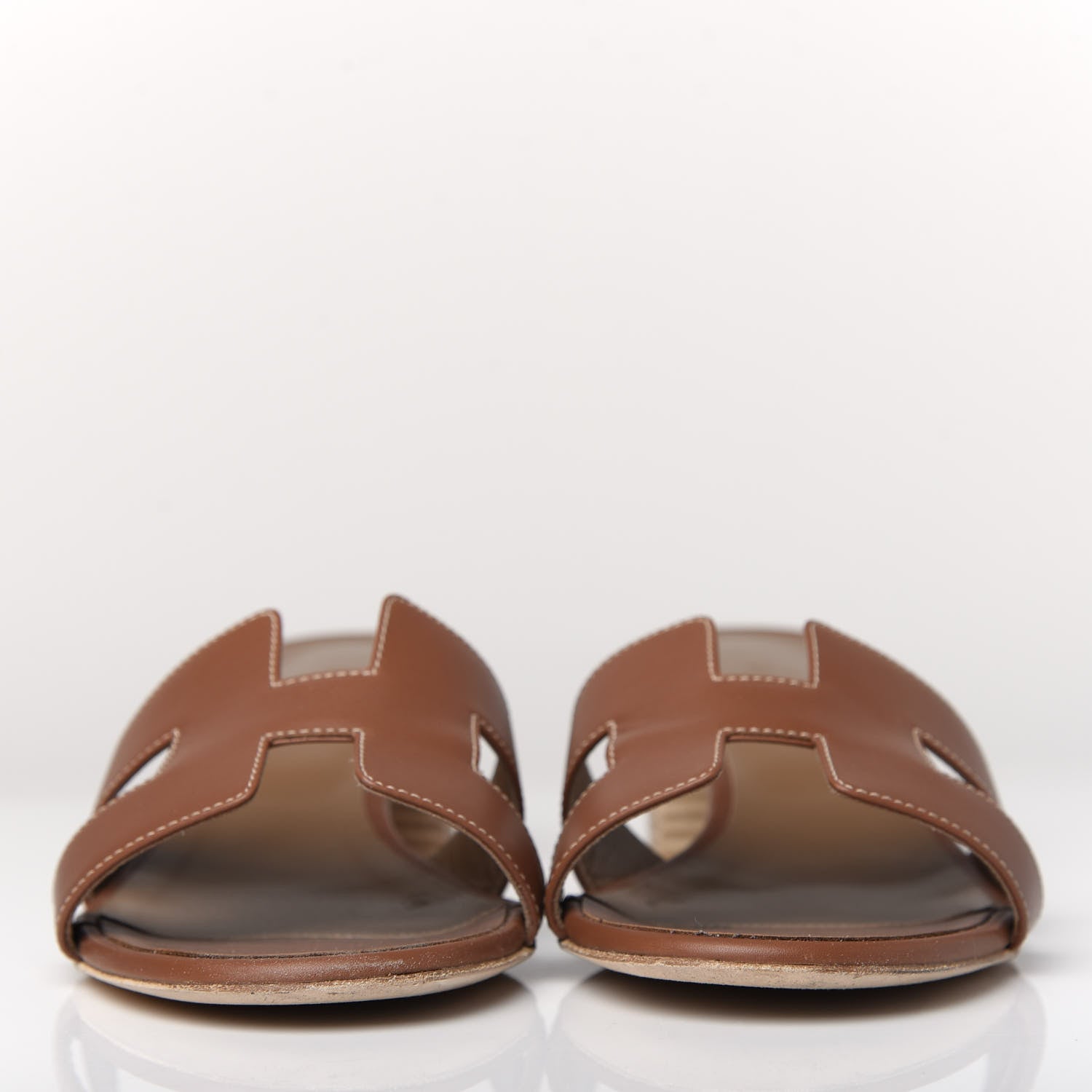 Hermes Calfskin Oasis Sandals 39.5 Gold 2 of 11