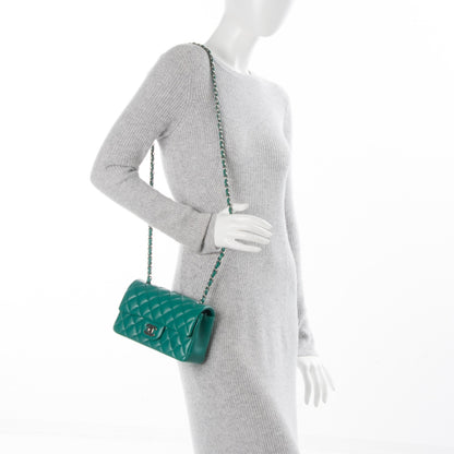 Chanel Lambskin Quilted Mini Rectangular Flap Green 2 of 7