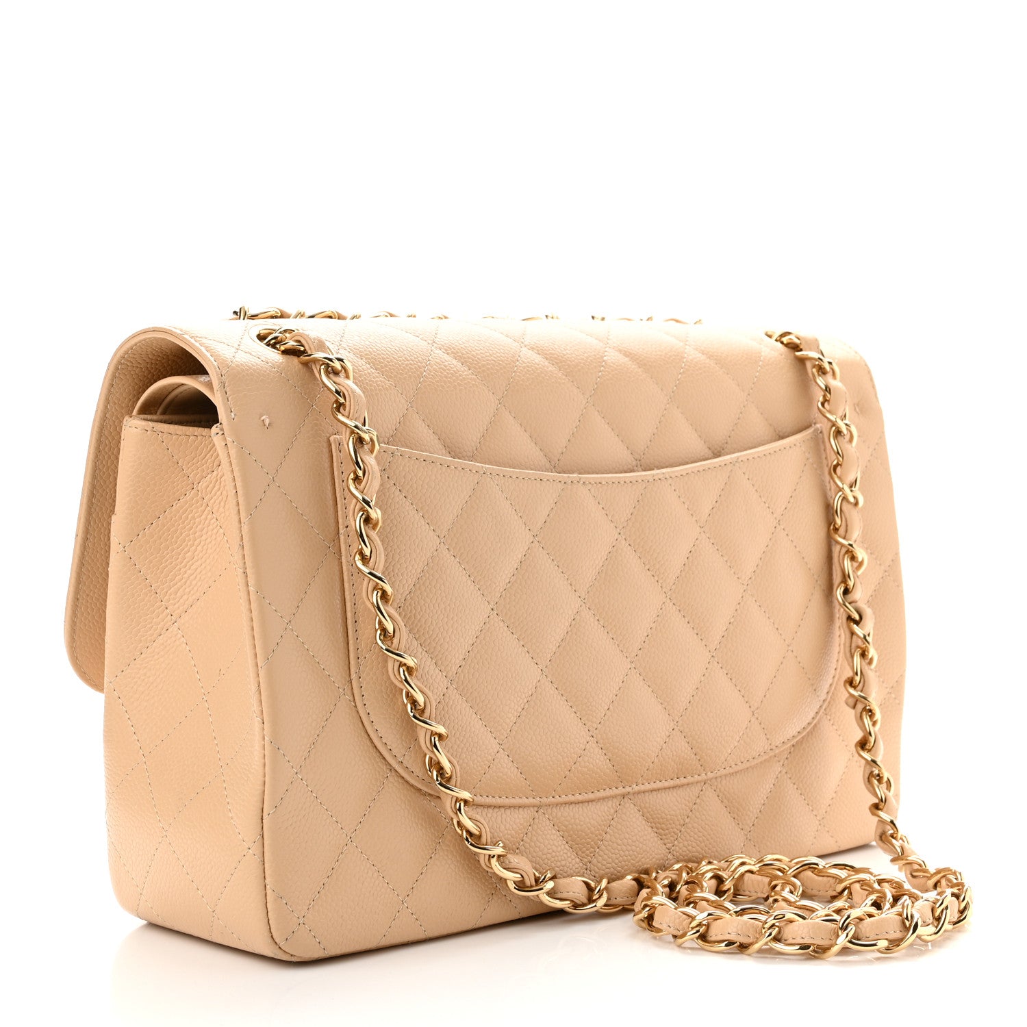 Chanel Caviar Quilted Jumbo Double Flap Beige Clair 3 of 10